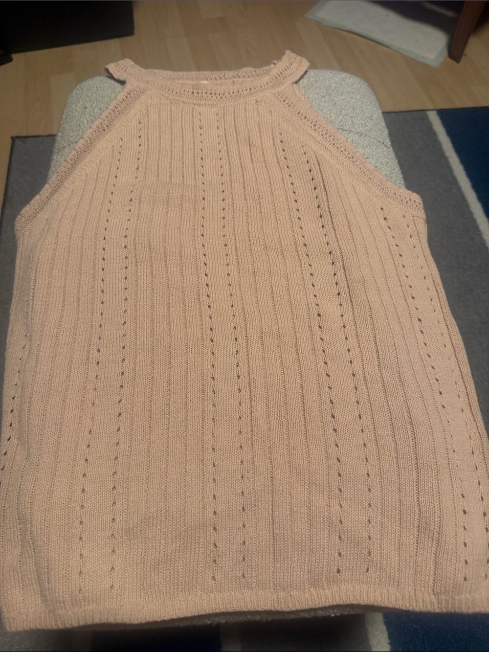 Lucky Brand Peach Ribbed Sleeveless High-Neck Tank Sweater